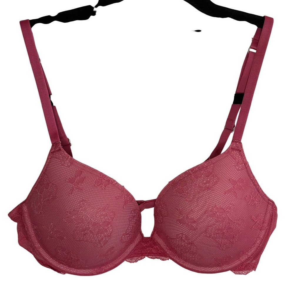 Victoria's Secret Biofit Bra 34C Pink Lace Full Coverage Underwire Fast Shipping